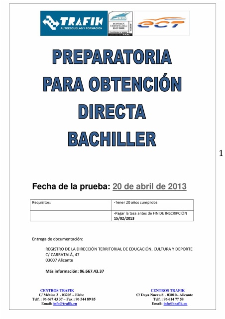 PREPARATORIA OBTENCIÓN DIRECTA DE BACHILLER MAYORES 20 AÑOS