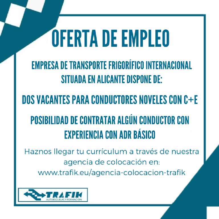 OFERTA DE EMPLEO CONDUCTOR C+E